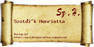 Szoták Henrietta névjegykártya