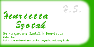 henrietta szotak business card